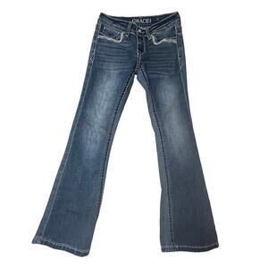 Grace Jeans sz 7 Rhinestone Embellished Jeans Boot Cut Jeans